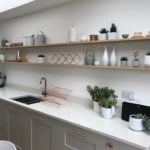 floating shelves in the kitchen